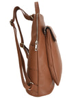 Camel Soft Leather Flap Pocket Backpack Brix and Bailey Ethical Bag Brand