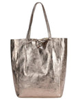 Bronze Metallic Leather Tote Shopper Bag - Brix + Bailey