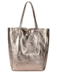 Bronze Metallic Leather Tote Shopper Bag - Brix + Bailey