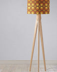 Brown and Orange Drum Lampshade, 1970s Retro Design Shade for Table, Floor or Ceiling Pendant Light