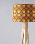 Brown and Orange Drum Lampshade, 1970s Retro Design Shade for Table, Floor or Ceiling Pendant Light
