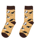 Brown Cat Bamboo Sock Pair Set