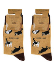Brown Cat Bamboo Sock Pair Set