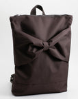 Waterproof Brown Backpack with Statement Bow