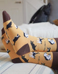 Brown Bamboo Cat Socks
