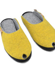Yellow Wool Slippers for Indoors with Arch Support