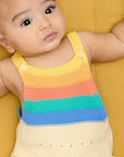 Rainbow Stripe Organic Knit Baby Romper