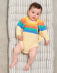Rainbow Stripe Organic Knit Baby Romper