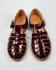 Handmade Leather Fisherman Sandals Burgundy