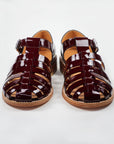Handmade Leather Fisherman Sandals Burgundy