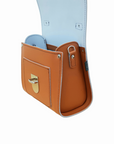Handmade Leather Sugarcube Handbag - Burnt Orange