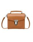 Handmade Leather Sugarcube Handbag - Burnt Orange