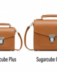 Handmade Leather Sugarcube Handbag - Burnt Orange