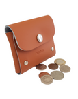 Handmade Leather Simple Coin Purse - Burnt Orange