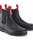 Busby Men's Winter Chelsea Boot, Black Leather