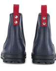 Busby Men's Winter Chelsea Boot, Navy Blue Leather