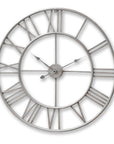 Sleek Silver Skeleton Wall Clock | Modern Gothic Decor
