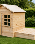 Wooden sandpit with lid - Outdoor stage & playhouse patio