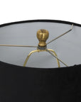 Elegant Luxton Ribbed Glass Lamp | Black Velvet Shade
