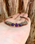Raw Amethyst Cuff - Electroformed Jewelry | Handmade by Blackbird & Sage