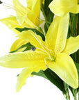 Pack of 6 x Artificial Flowers Large Yellow Lily Stem - 3 Flowers 100cm-3