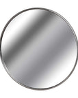 Large circular silver foil wall mirror, 125cm diameter, with luxurious reflective metal frame for modern home decor by sostter at brixbailey.com