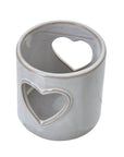 Elegant White Ceramic Heart Tealight Holder | Romantic Glow