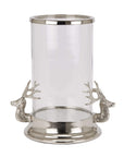 Silver Stag Hurricane Lantern | Elegant Outdoor Lighting