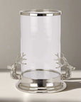 Hurricane Lantern with Silver Stag Detail