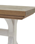Rustic Dining Bench in Pine and White