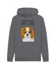 Crowned & Cozy: Sustainable Men's Hoodie Featuring Your Cavalier King (or Queen)