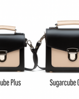 Handmade Leather Sugarcube Handbag - Cafe Noir