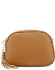 Camel Leather Multi Section Cross Body Camera Bag - Brix + Bailey