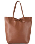 Camel Pebbled Leather Tote Shopper - Brix + Bailey