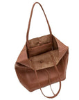Camel Pebbled Leather Tote Shopper - Brix + Bailey