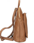Camel Pocket Ethical Leather Backpack