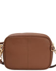 Tan Convertible Leather Crossbody Bag