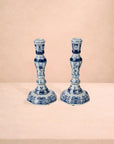 Rijksmuseum Delft Blue and White Candle Holders (Pair)