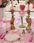 Dahlia Pink Petal Candleholder - Tole