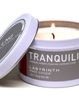 Luxury soy candle with warming amber, pumpkin, and ground clove, handcrafted in Illinois, premium fragrance for home tranquility by Labyrinth Made Goods at brixbailey.com