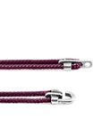 Silver and Rope Bracelet in Aubergine Purple