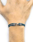 Canterbury Silver and Rope Bracelet - Ocean Blue