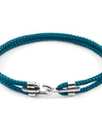 Silver and Rope Bracelet in Ocean Blue