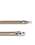 Silver and Rope Bracelet in Sand Brown