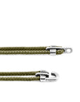 Silver and Rope Bracelet in Khaki Green