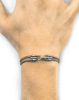 Canterbury Silver and Rope Bracelet - Sand Brown