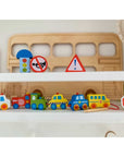 Car Shaped Wooden Threading Toy for Toddlers