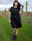 Black Breastfeeding Dress | Black Nursing Dress | Cotton Feeding Dress
