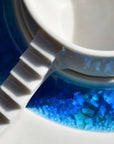 Castle Coffee Set – Handmade Cup and Saucer Set(blue glass)