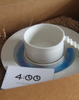 Castle Coffee Set – Handmade Cup and Saucer Set(blue glass)